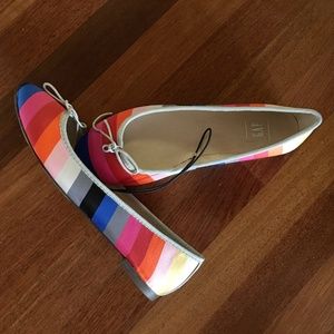 "Crazy stripe" Ballet Flats NWOT